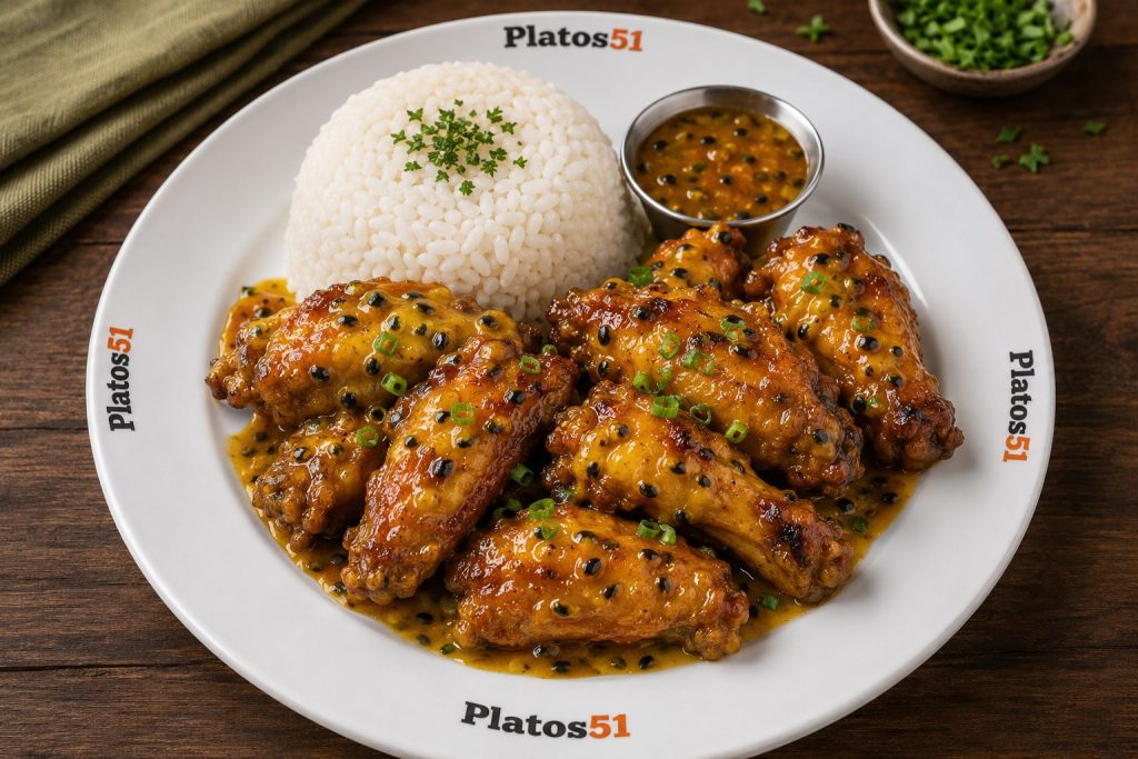 Alitas en salsa de maracuyá