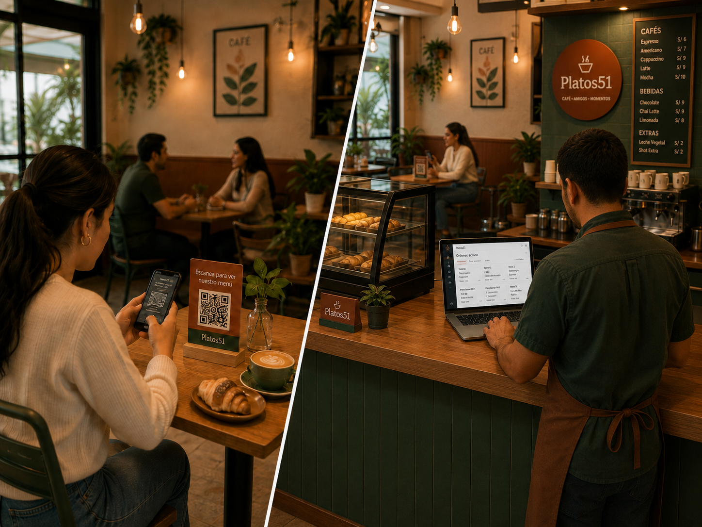 Cafetería utilizando Platos51