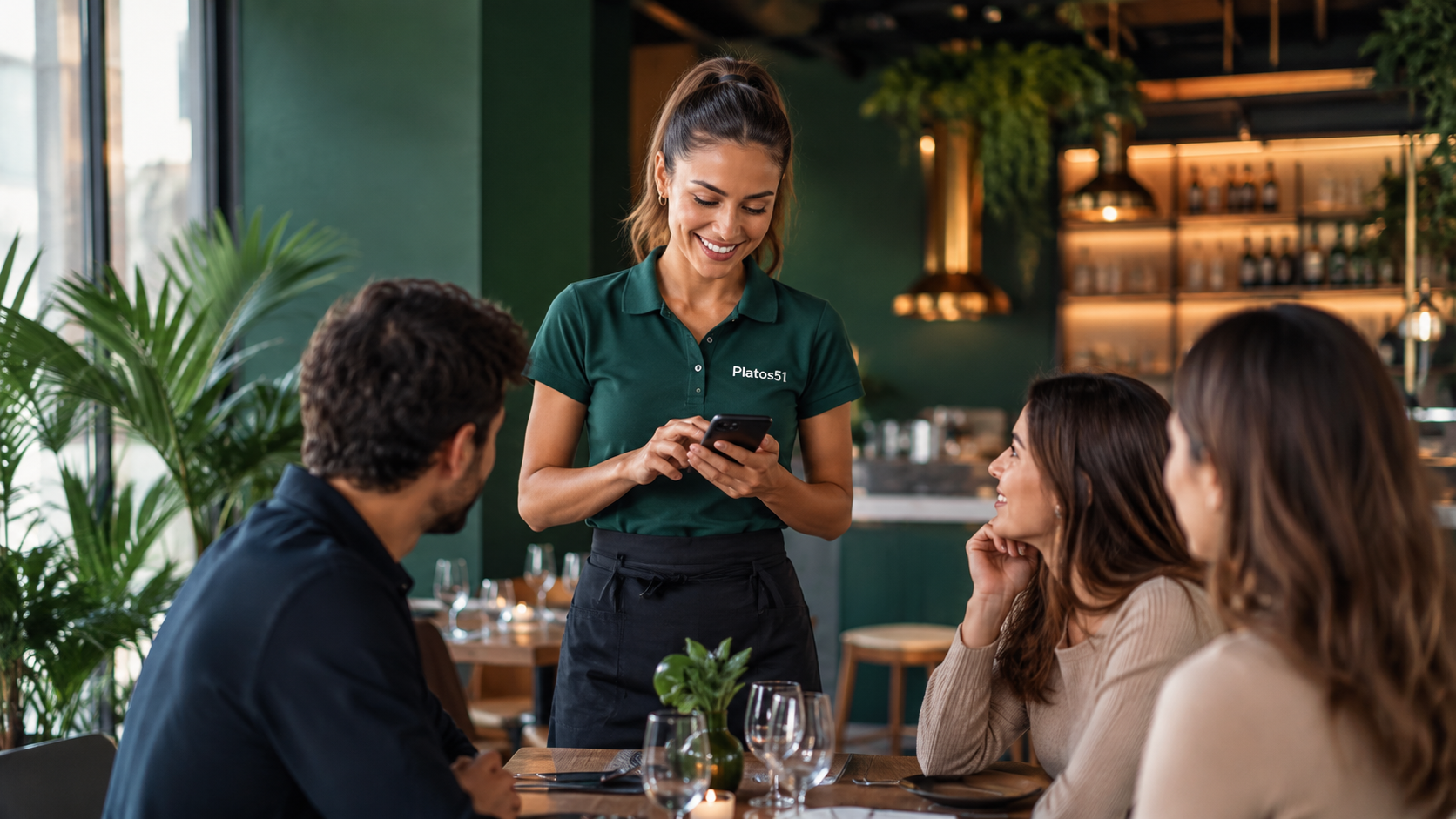 Vista móvil para meseros de Platos51