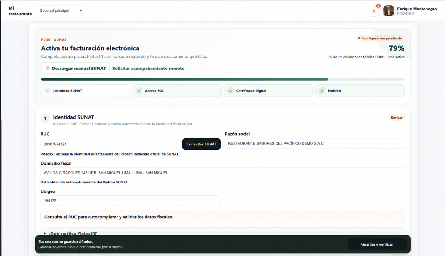 Facturación electrónica SUNAT desde Platos51